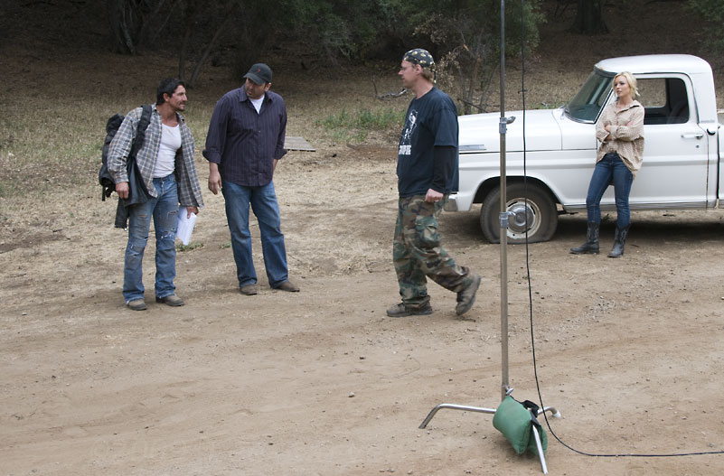 Kayden Kross, Tommy Gunn, Nick Andrews and Andre Madness On the Set of Raw Hide 2