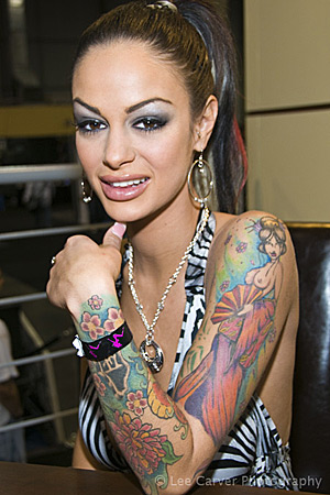 Angelina Valentine at the 2009 Adult Entertainment Expo for Briana Banks Entertainment Image Courtesy of Michael Saint